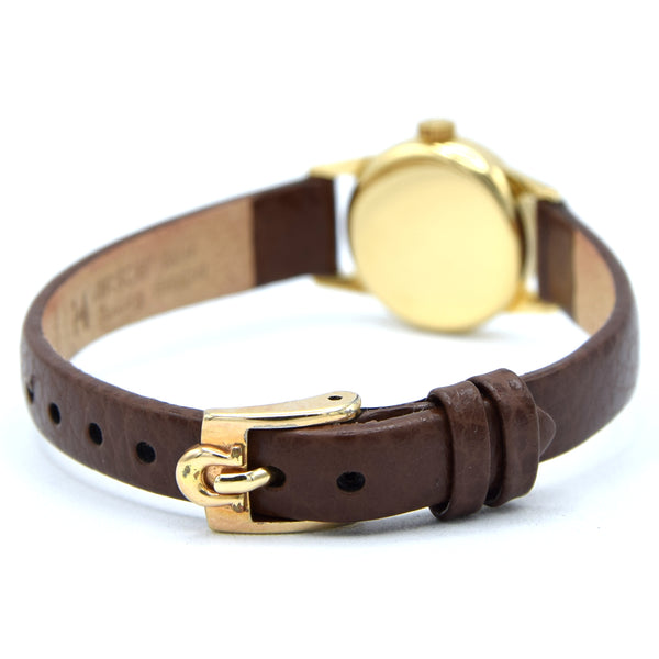 1954 Omega Petite & classic ladies dress watch in solid 18ct Gold with Omega box + buckle