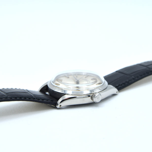 1963 Rolex Oyster Perpetual chronometer certified Model 1002 with satin silvered Dial in Stainless Steel