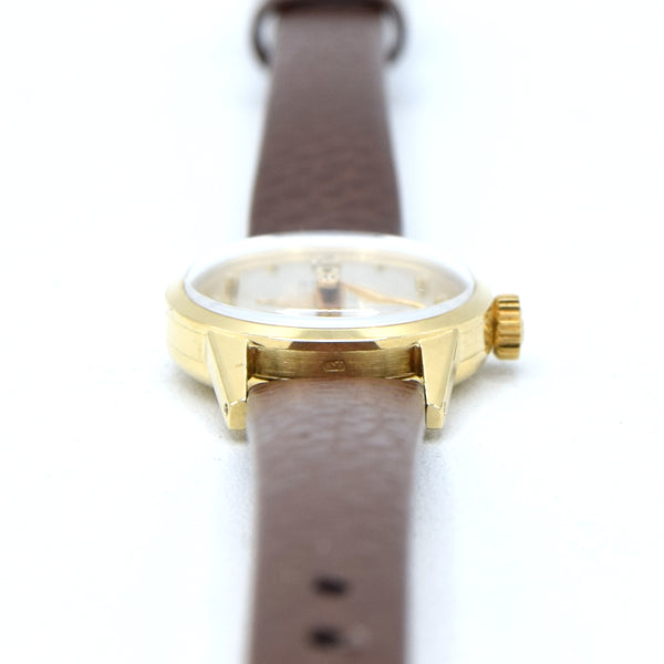 1954 Omega Petite & classic ladies dress watch in solid 18ct Gold with Omega box + buckle