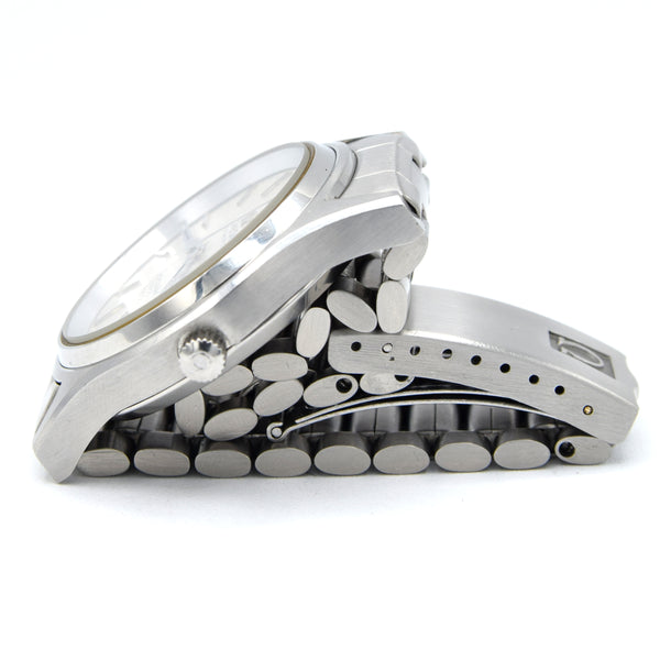 1975 Omega Large Seamaster Cosmic 2000 Automatic Date Model 166.128 with Silvered Dial on Bracelet