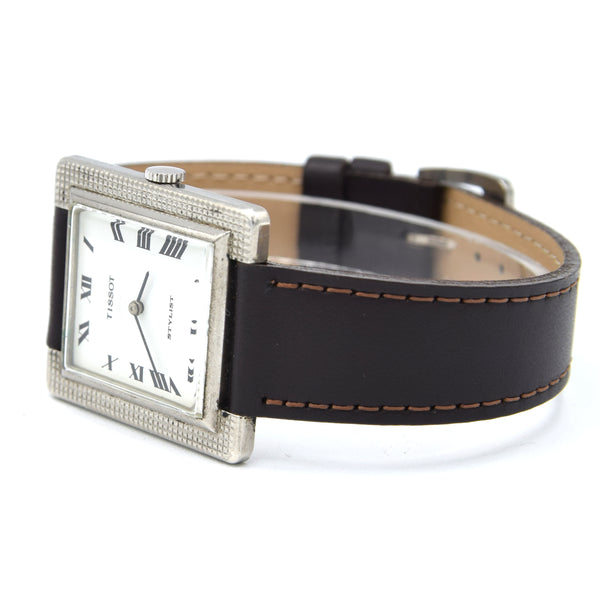 1967 Tissot Stylist Tank Swiss Hand-Wound Mechanical Watch – Roman Dial, Hobnail Case, Box & Signed Buckle