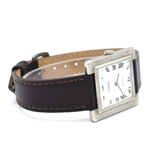 1967 Tissot Stylist Tank Swiss Hand-Wound Mechanical Watch – Roman Dial, Hobnail Case, Box & Signed Buckle