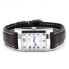 1990s Alfred Dunhill 'Facet' swiss quartz Date Wristwatch with White Roman Dial on leather + Buckle