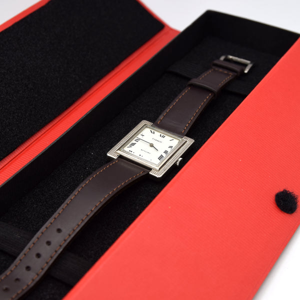 1967 Tissot Stylist Tank Swiss Hand-Wound Mechanical Watch – Roman Dial, Hobnail Case, Box & Signed Buckle