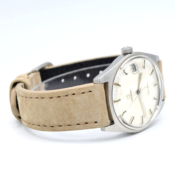 1969 Omega Geneve Date Model 136.041 Manual Wind with onyx style markers sharp & sleek
