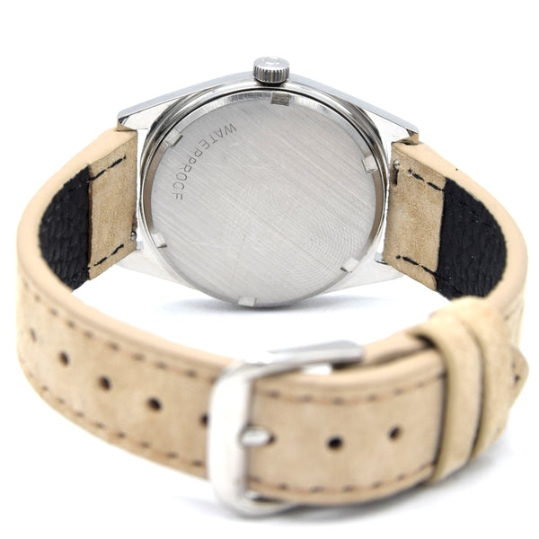 1969 Omega Geneve Date Model 136.041 Manual Wind with onyx style markers sharp & sleek