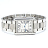 2010 Cartier Tank Solo 3170 Stainless Steel Quartz unisex Watch on Bracelet – White Roman Dial, Blue Hands, Cabochon Crown