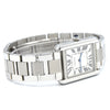 2010 Cartier Tank Solo 3170 Stainless Steel Quartz unisex Watch on Bracelet – White Roman Dial, Blue Hands, Cabochon Crown