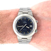 1969 Omega Rare Jumbo ufo "Chronostop Fontana Pentatlon" Geneve with satin blue Dial Model 146.012 on Bracelet