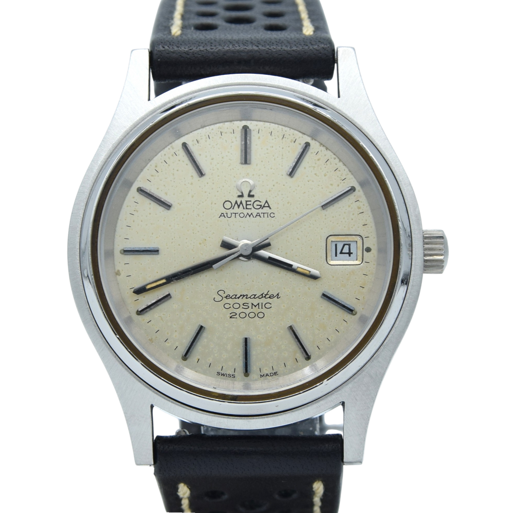 1971 Omega Large 38mm Seamaster Cosmic 2000 Automatic Date Model 166.128 with Silvered Dial