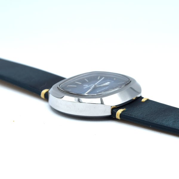 1970s Radical Kilimandjaro Blue 'Holographic 3D dial' Day Date automatic watch in Stainless Steel NOS