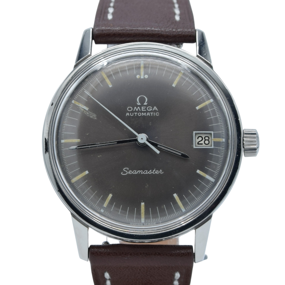 1966 Rare Omega Seamaster Automatic Date Model 166.002 so called 'Speedmaster Companion' Graphite grey dial in Steel