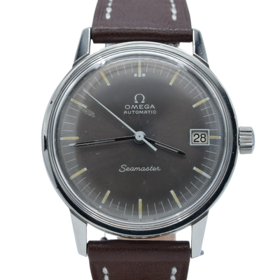 1966 Rare Omega Seamaster Automatic Date Model 166.002 so called 'Speedmaster Companion' Graphite grey dial in Steel