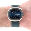 1970s Radical Kilimandjaro Blue 'Holographic 3D dial' Day Date automatic watch in Stainless Steel NOS