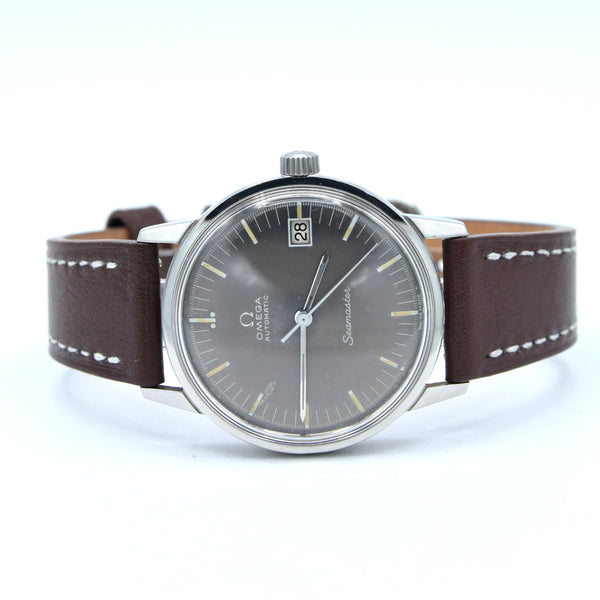 1966 Rare Omega Seamaster Automatic Date Model 166.002 so called 'Speedmaster Companion' Graphite grey dial in Steel