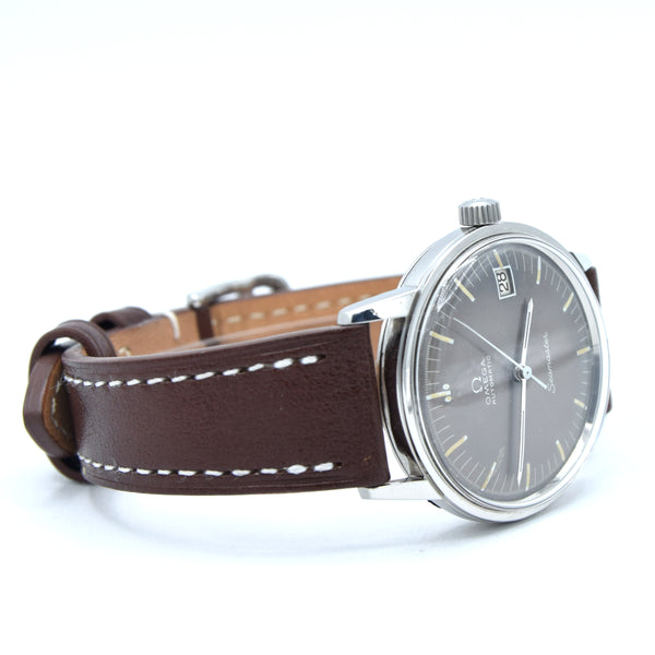 1966 Rare Omega Seamaster Automatic Date Model 166.002 so called 'Speedmaster Companion' Graphite grey dial in Steel