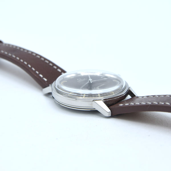 1966 Rare Omega Seamaster Automatic Date Model 166.002 so called 'Speedmaster Companion' Graphite grey dial in Steel
