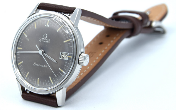 1966 Rare Omega Seamaster Automatic Date Model 166.002 so called 'Speedmaster Companion' Graphite grey dial in Steel