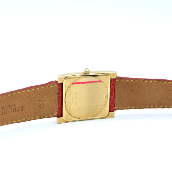 1990s Concord Tank Style Solid 14k Gold Swiss unisex Wristwatch – Unused Condition – Cartier Inspired Dress Watch