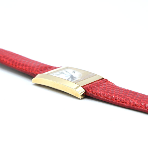 1990s Concord Tank Style Solid 14k Gold Swiss unisex Wristwatch – Unused Condition – Cartier Inspired Dress Watch