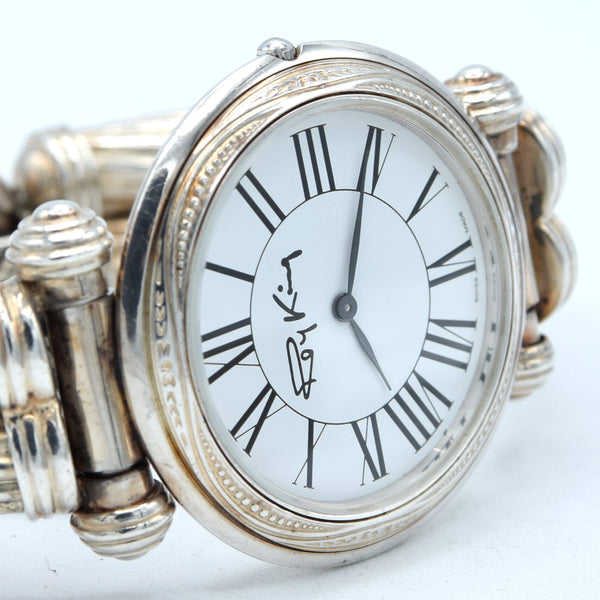 1992 - 1993 Rare Designer RoyKing large bangle watch 925 Sterling silver London hallmark + Box papers & Tag