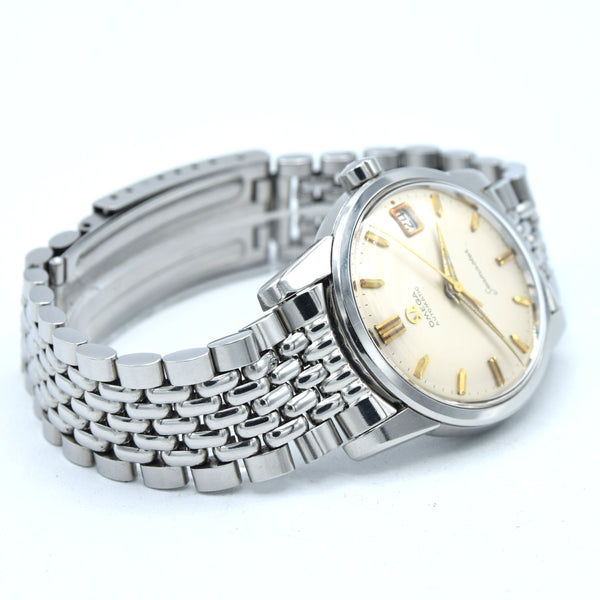 1958 Omega Seamaster sharp Automatic Date Wristwatch Model 2849 with Original Off-White Dial on  BOR Bracelet