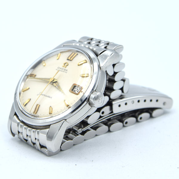 1958 Omega Seamaster sharp Automatic Date Wristwatch Model 2849 with Original Off-White Dial on  BOR Bracelet