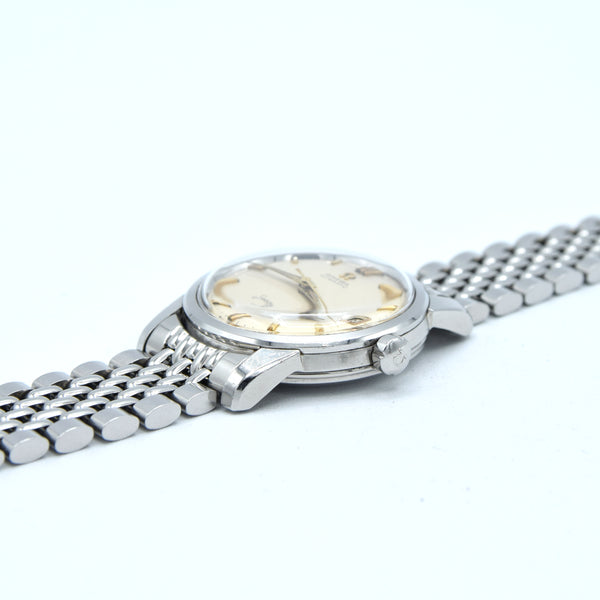 1958 Omega Seamaster sharp Automatic Date Wristwatch Model 2849 with Original Off-White Dial on  BOR Bracelet