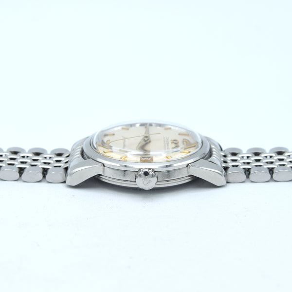 1958 Omega Seamaster sharp Automatic Date Wristwatch Model 2849 with Original Off-White Dial on  BOR Bracelet