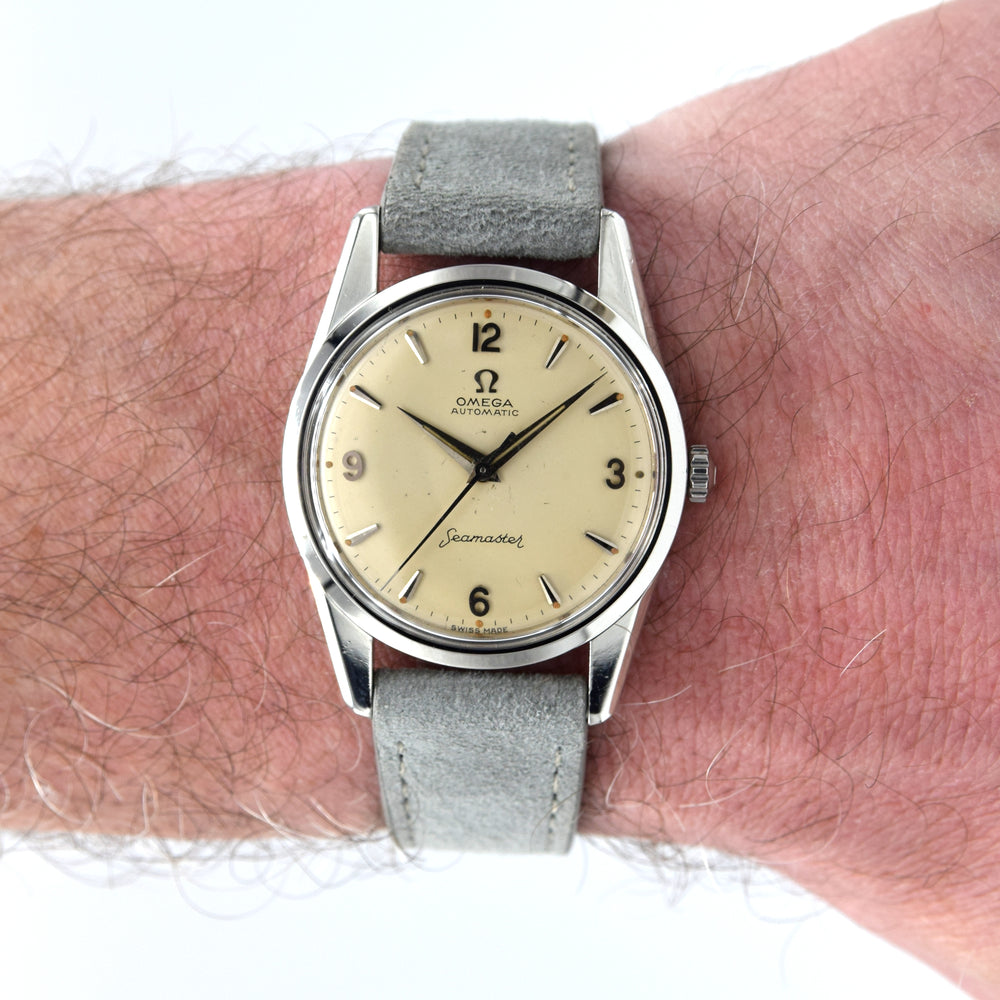 1961 Omega Seamaster Automatic Date Wristwatch Model 14700 with Original Off-White Dial in Stainless Steel (Copy)