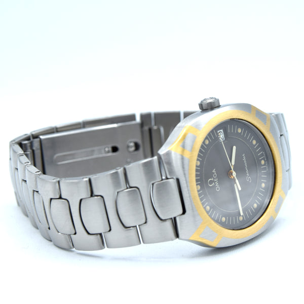1988 Omega Seamaster Polaris 396.1022 18k Gold & Steel Date 31MM Unisex midsize Quartz Watch