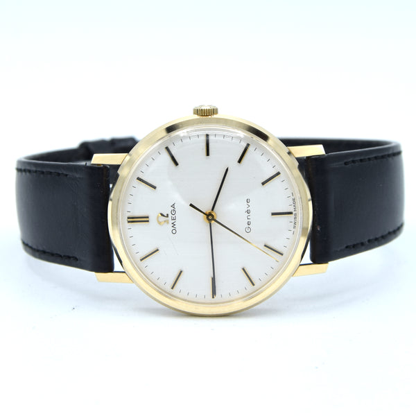 1962 Omega 'As New' Geneve Watch 9ct Gold English Case Model 1315016 Buckle + Box