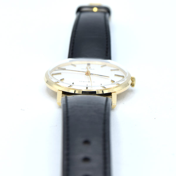1962 Omega 'As New' Geneve Watch 9ct Gold English Case Model 1315016 Buckle + Box