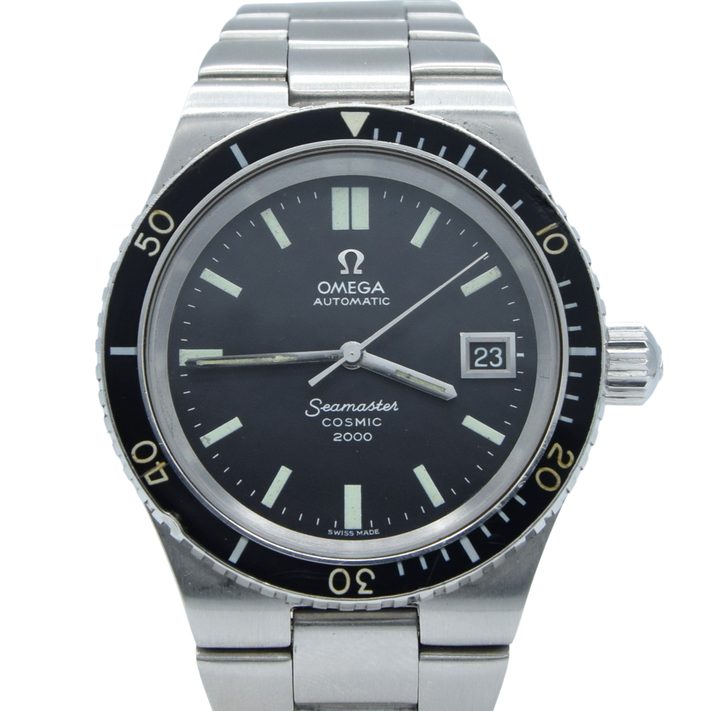 1971 Omega Seamaster Cosmic 2000 Diver Ref. 166.137 – Automatic Cal 1012 – Black Dial, Date, Steel Bracelet