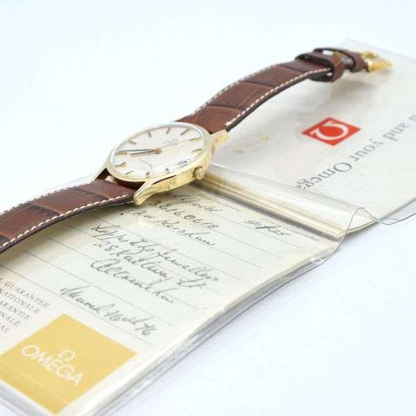 1975 / 1976  Rare Omega Geneve box set - automatic Dress Watch in Solid 9ct Gold English Case Model 1625422