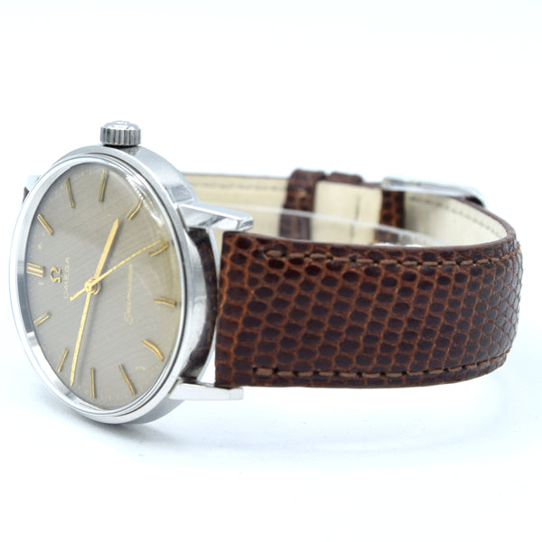 1966 Omega Seamaster with stunning Brown Linen Patina Dial in Stainless Steel Model 135.011