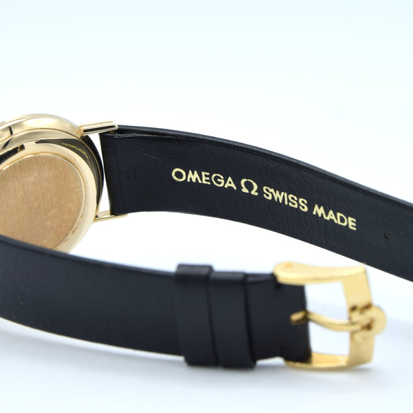 1970/73 Omega Unused N.O.S Geneve Watch 9ct Gold English Case Model 1318412 Buckle + Box