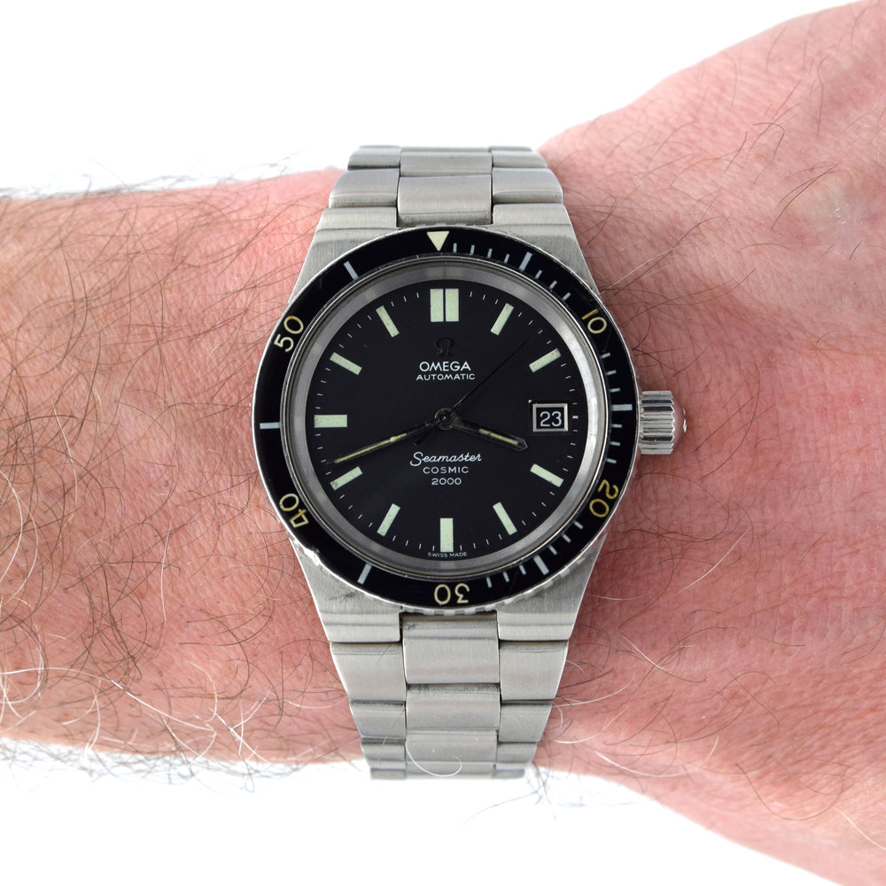1971 Omega Seamaster Cosmic 2000 Diver Ref. 166.137 – Automatic Cal 1012 – Black Dial, Date, Steel Bracelet
