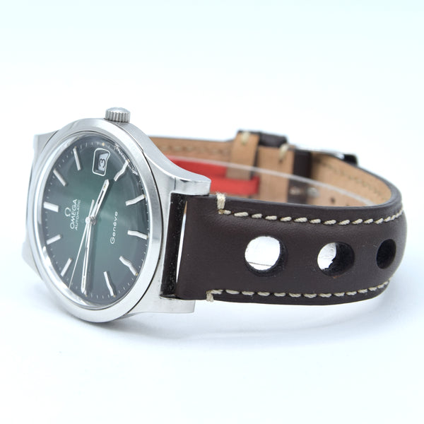 1973 Omega Genève Automatic Date Model 166.0163 with Stunning Rare Gradient Green 'Fumé' Dial