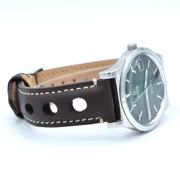 1973 Omega Genève Automatic Date Model 166.0163 with Stunning Rare Gradient Green 'Fumé' Dial