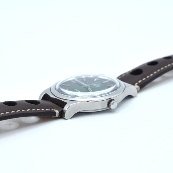 1973 Omega Genève Automatic Date Model 166.0163 with Stunning Rare Gradient Green 'Fumé' Dial