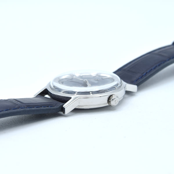 1969 Omega Geneve Automatic Date Model 166.070 Rare sunburst Electric Blue Dial caliber 565