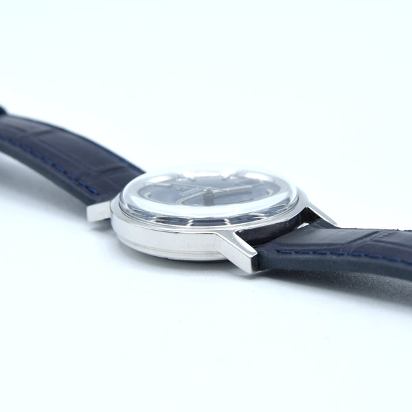1969 Omega Geneve Automatic Date Model 166.070 Rare sunburst Electric Blue Dial caliber 565