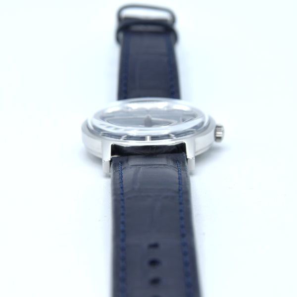 1969 Omega Geneve Automatic Date Model 166.070 Rare sunburst Electric Blue Dial caliber 565