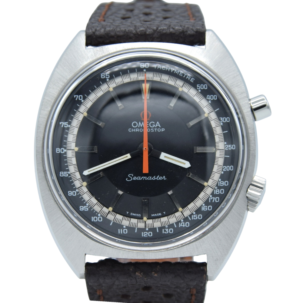 1968 Omega Seamaster Sharp Chronostop Jumbo size Watch Model 145.007 in Stainless Steel cal 865