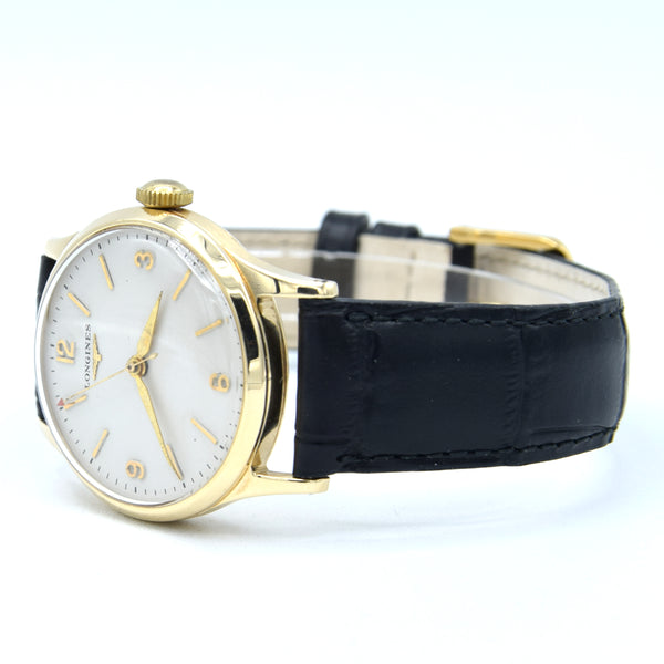 1959/60 Longines Solid 9ct Gold Dress Watch restored Mixed line and Arabic Numerals Model 13322 Cal 1268zs