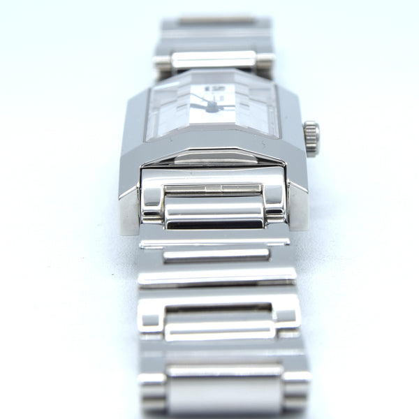 1990s Alfred Dunhill 'Facet' swiss quartz Date Wristwatch with White Roman Dial on Bracelet + Box