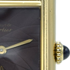 1983/84 Cartier Ladies Tank Mechanical with Unique Burgundy Red / Brown Patina Dial in 925 Sterling Silver Gilt