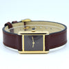 1983/84 Cartier Ladies Tank Mechanical with Unique Burgundy Red / Brown Patina Dial in 925 Sterling Silver Gilt