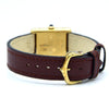 1983/84 Cartier Ladies Tank Mechanical with Unique Burgundy Red / Brown Patina Dial in 925 Sterling Silver Gilt